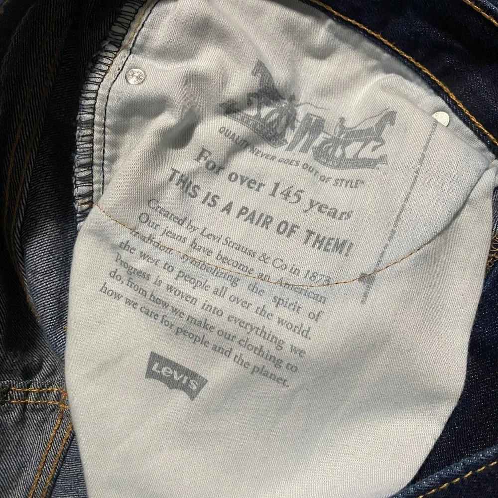 Levis 505 Jeans Black Casual Straight Leg Denim‎ Baggy Men's Size 38x30